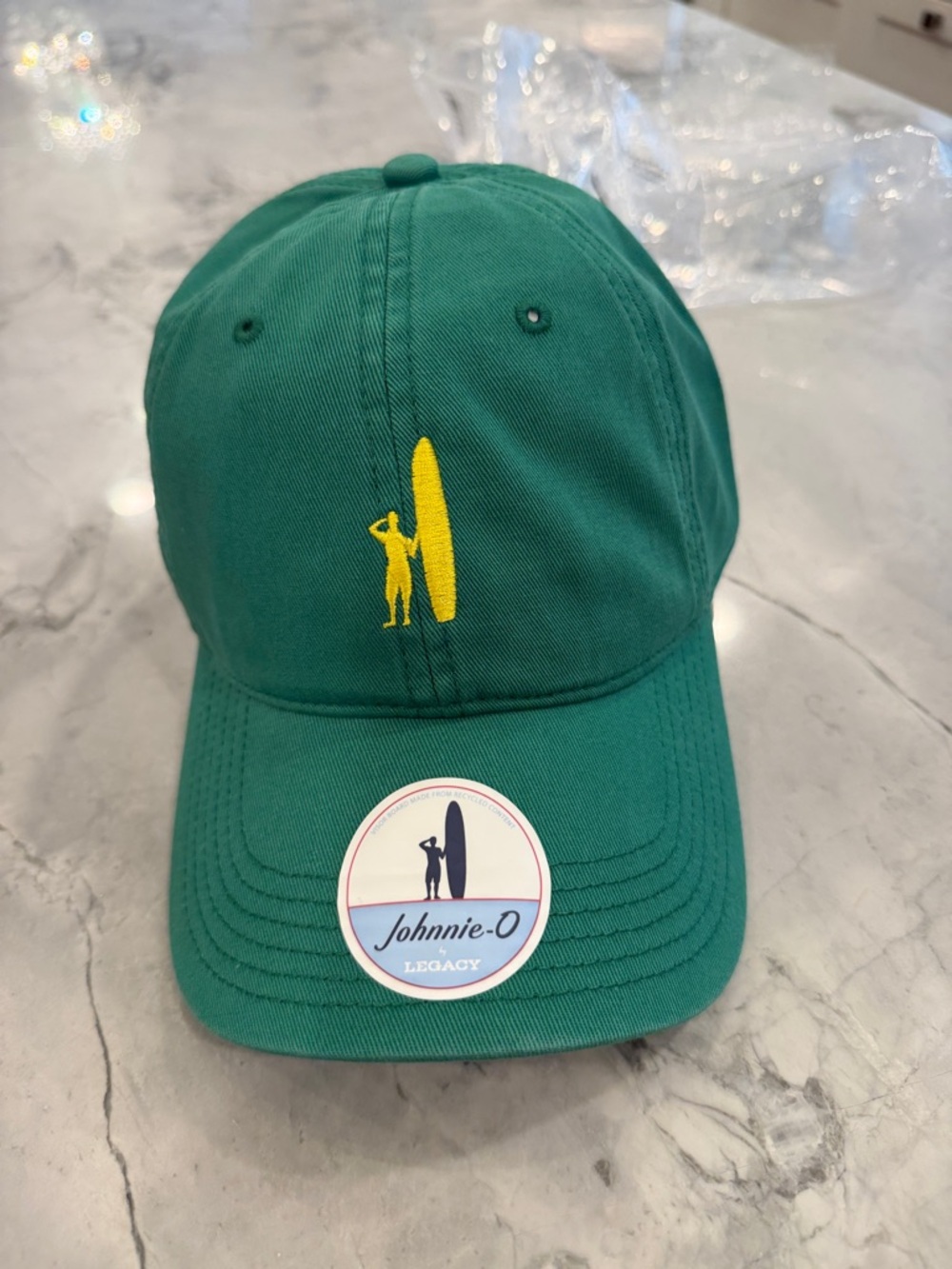 johnnie-O Green Cap with Yellow Surfer Logo-NWT